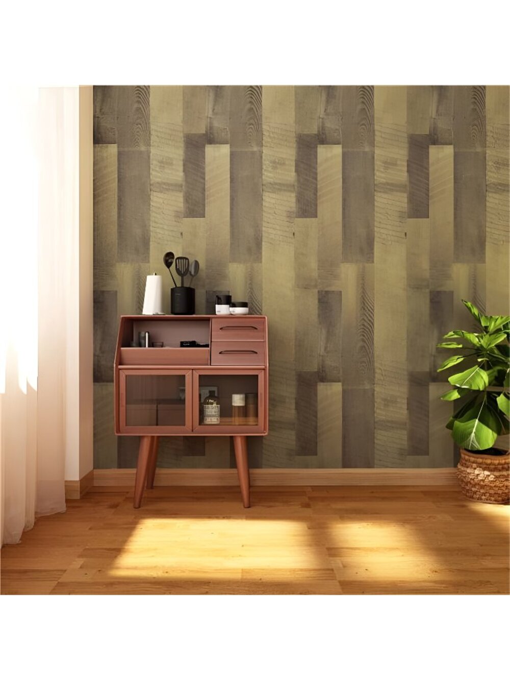 15.7''x118'' Brown Wood Wallpaper Peel and Stick Contact Paper Self Adhesive